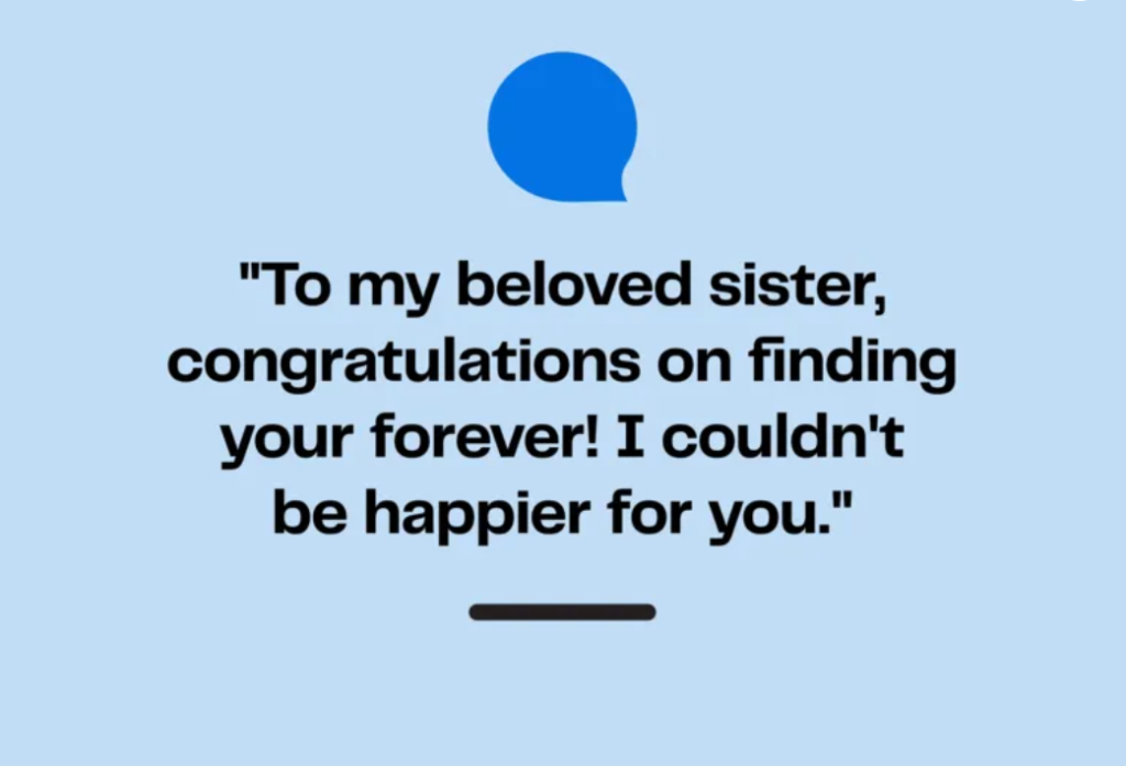 Congratulatory emotional wedding wishes for sister
